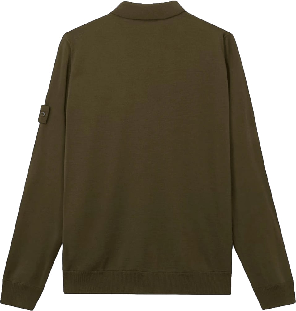 Stone Island LIGHT PURE RWS WOOL GHOST POLO SHIRT Donkergroen