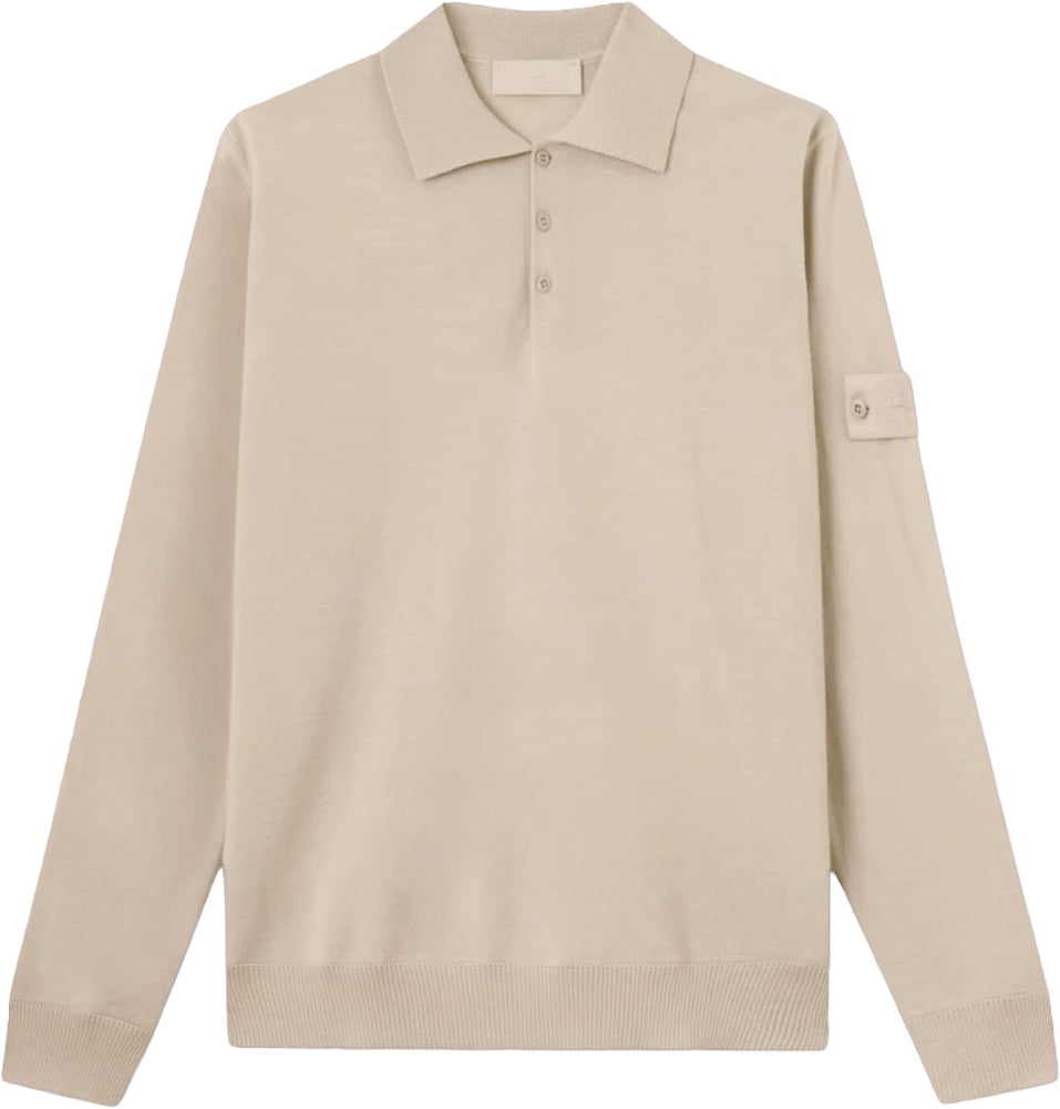 Stone Island LIGHT PURE RWS WOOL GHOST POLO SHIRT Wit