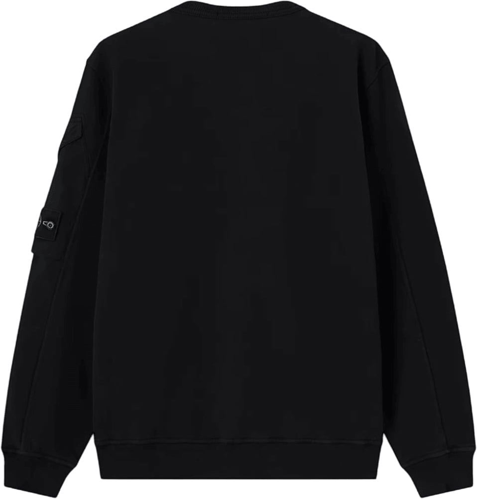 Stone Island BRUSHED ORGANIC COTTON FLEECE SWEATER Zwart