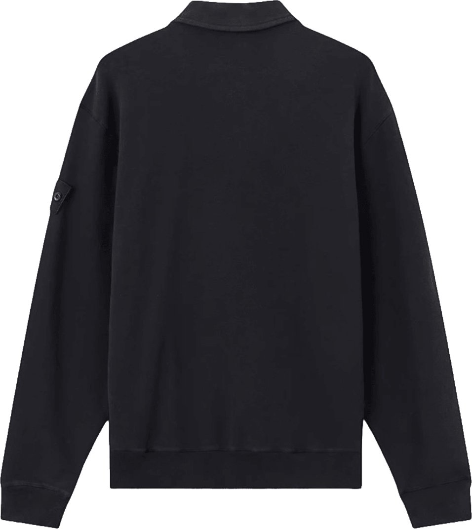 Stone Island ORGANIC COTTON STRETCH FLEECE GHOST POLO SWEATER Zwart