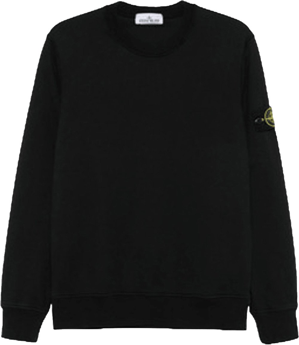 Stone Island ORGANIC HEAVY COTTON JERSEY SWEATER Zwart
