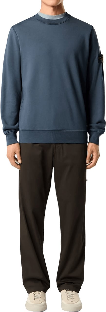 Stone Island ORGANIC COTTON FLEECE SWEATER Blauw