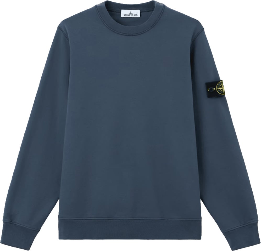 Stone Island ORGANIC COTTON FLEECE SWEATER Blauw