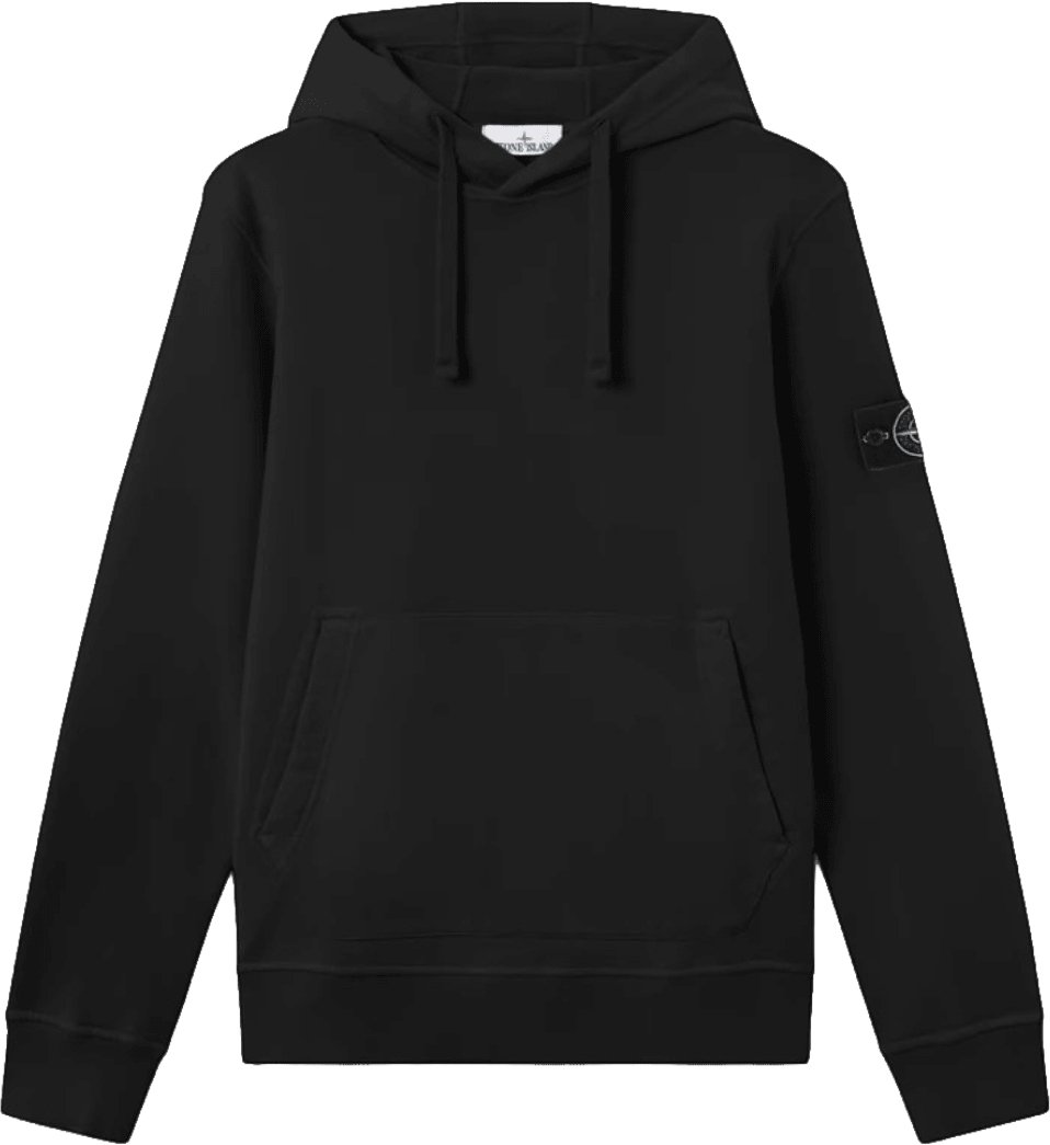 Stone Island ORGANIC COTTON FLEECE HOODIE Zwart