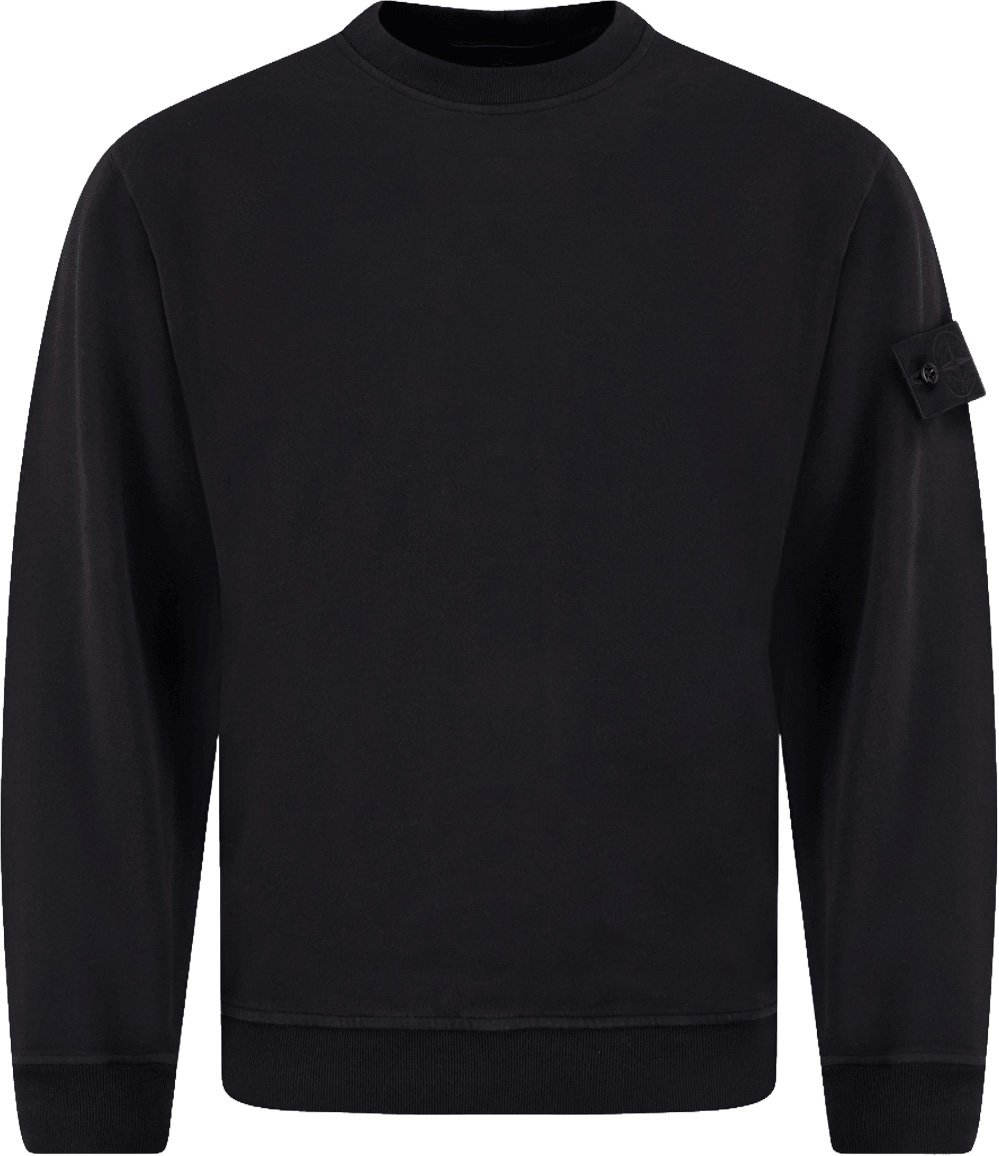 Stone Island ORGANIC COTTON STRETCH FLEECE GHOST SWEATER Donkergrijs