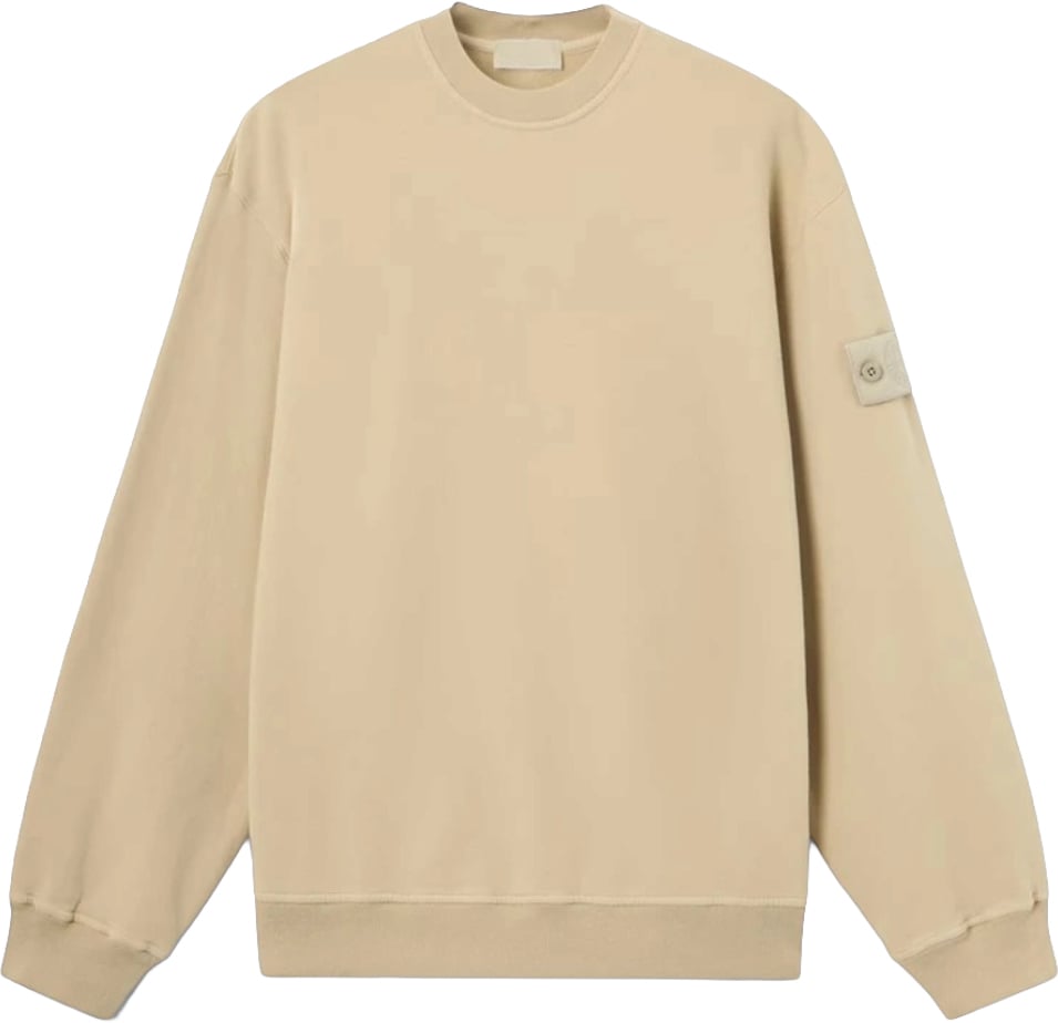 Stone Island ORGANIC COTTON STRETCH FLEECE GHOST SWEATER Wit