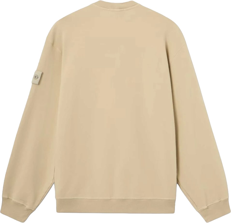 Stone Island ORGANIC COTTON STRETCH FLEECE GHOST SWEATER Wit