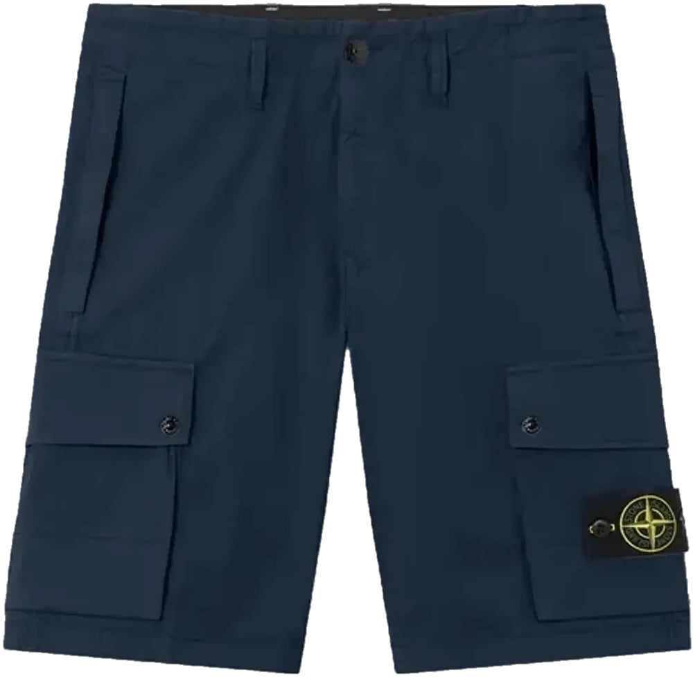 Stone Island STRETCH SHORTS VAN ORGANIC COTANY TWILL, MARINEBLAUW Navy