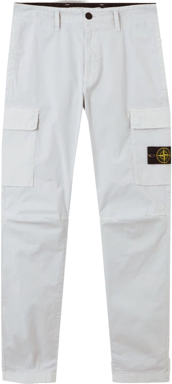 Stone Island Stretch biologische katoenen twill broek, parelgrijs Wit