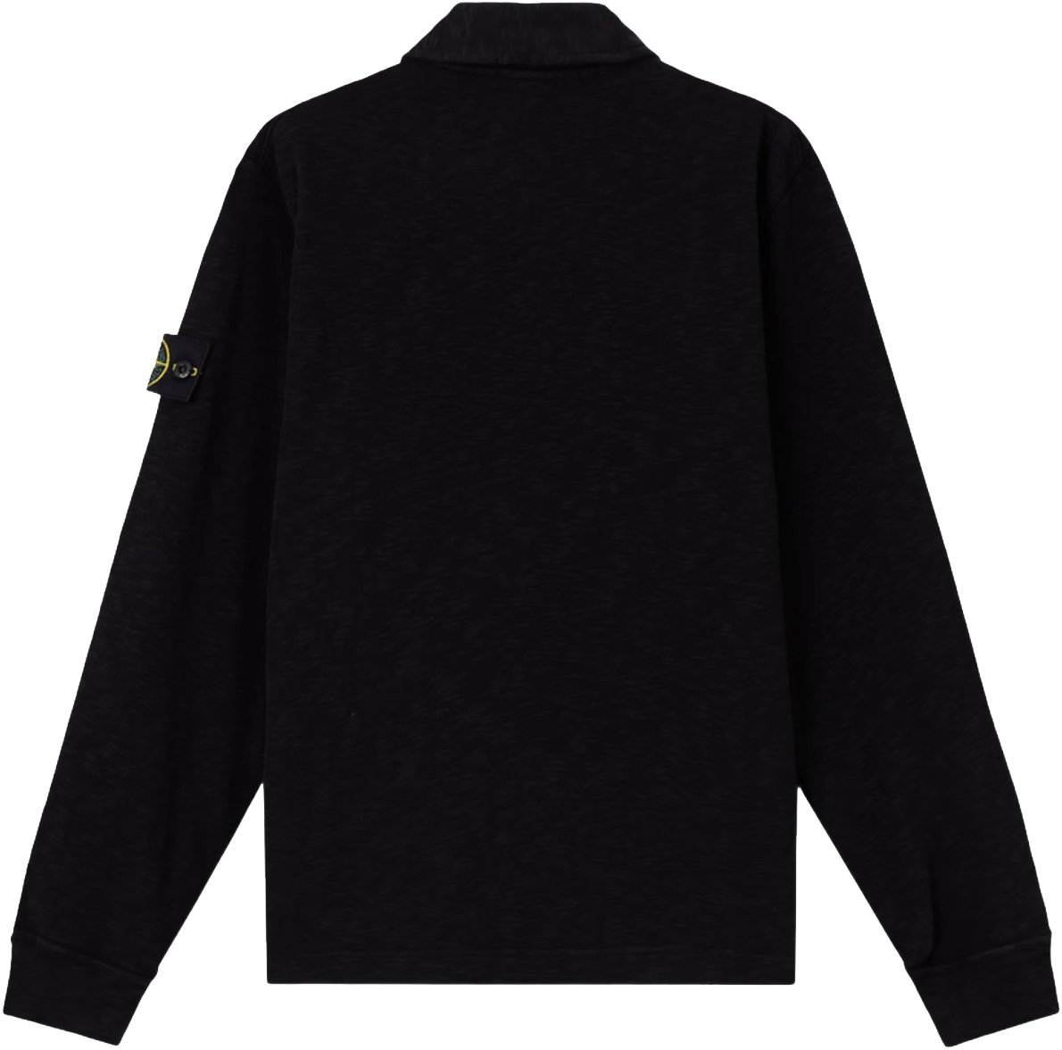 Stone Island VANISÉ BRUSHED HEAVY COTTON JERSEY LS POLO BLACK Zwart