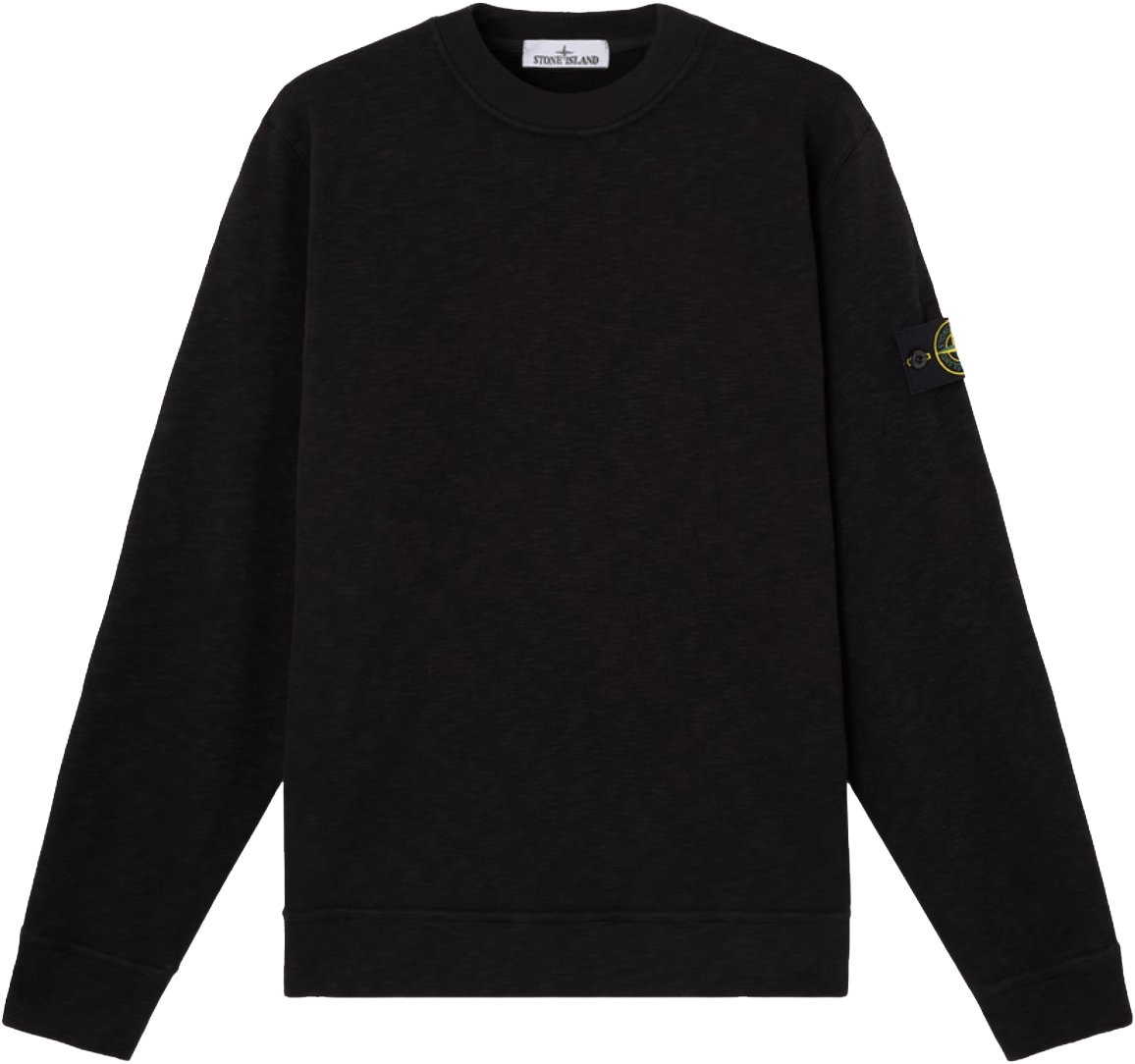 Stone Island VANISÉ BRUSHED HEAVY COTTON JERSEY SWEATSHIRT BLACK Zwart