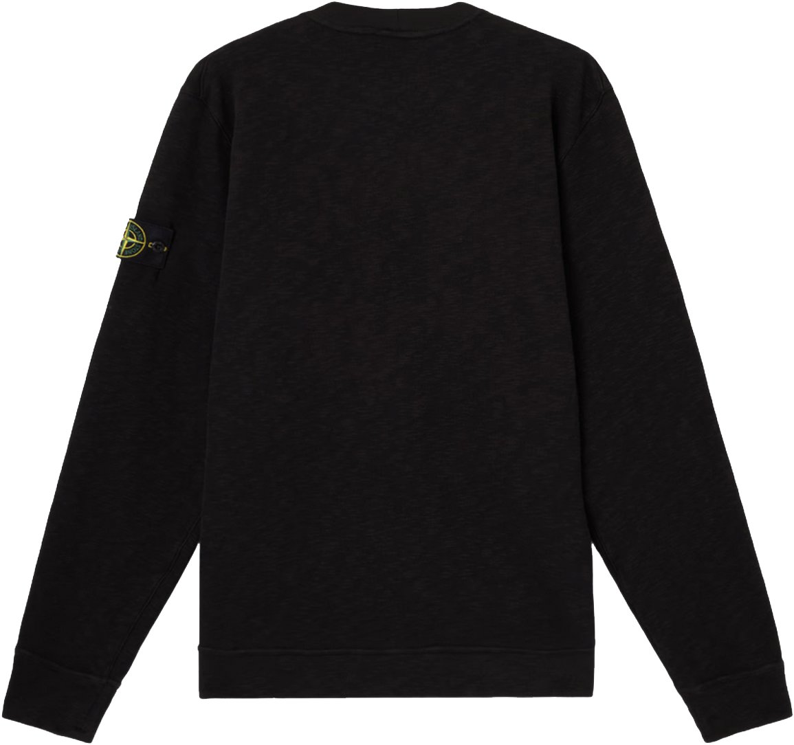 Stone Island VANISÉ BRUSHED HEAVY COTTON JERSEY SWEATSHIRT BLACK Zwart