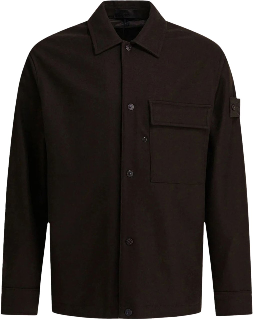 Stone Island WOOL NYLON FLANNEL_STONE ISLAND GHOST SHIRTS DARK BROWN Bruin