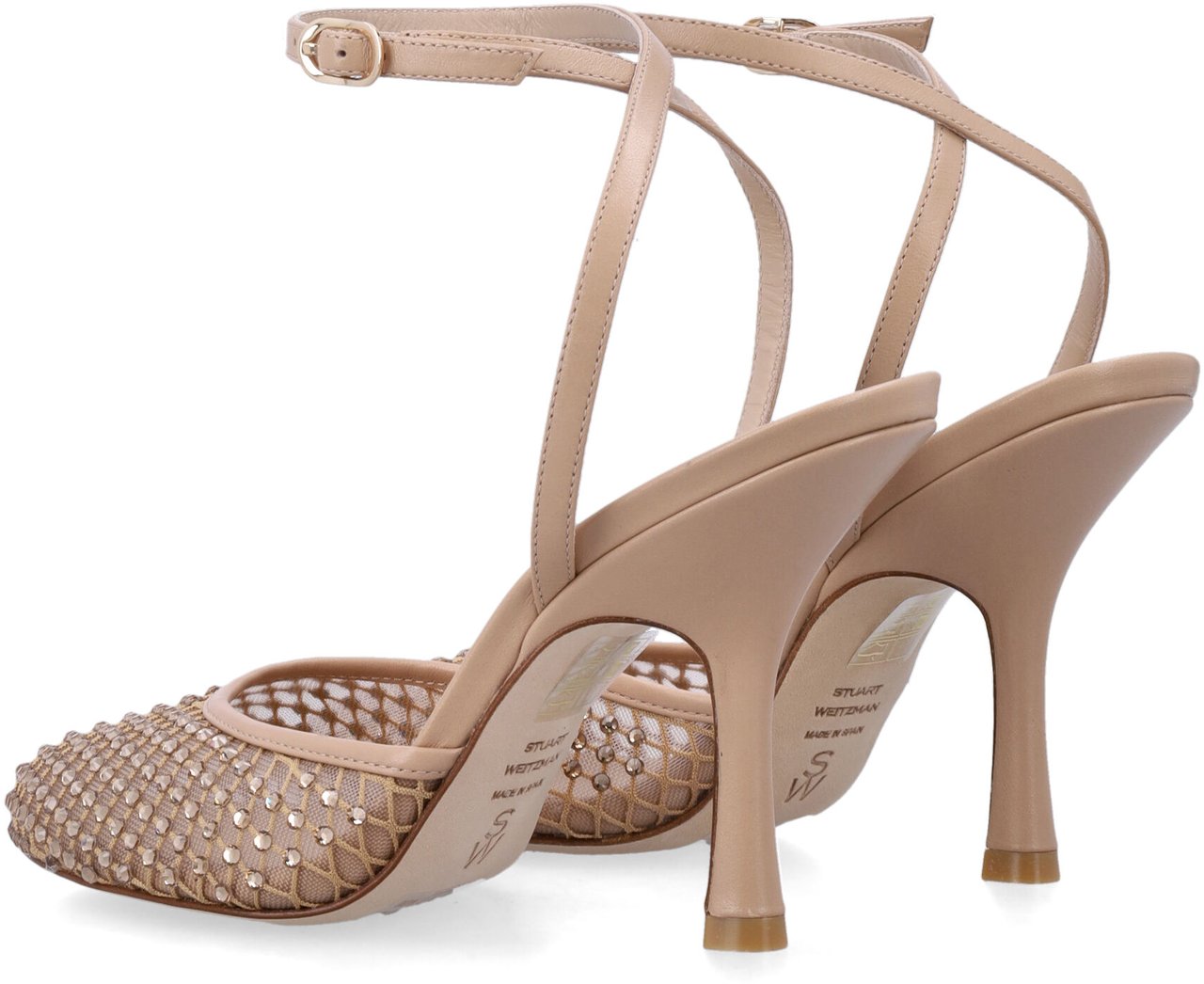Stuart Weitzman Bare Itall Sandal Pump Crystal Adobe Rose Roze