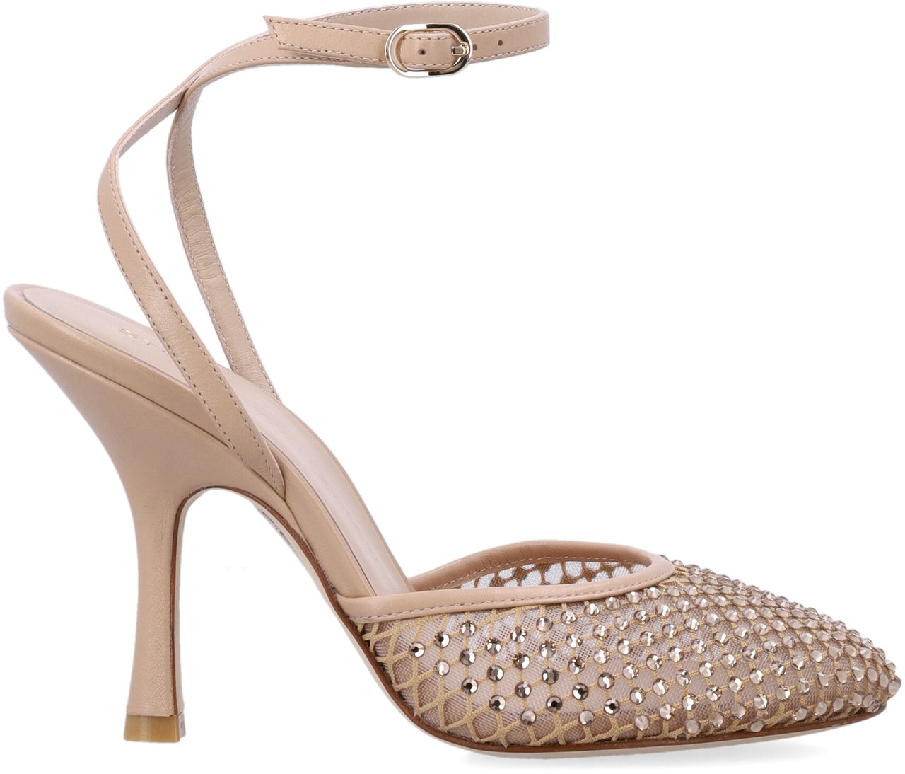 Stuart Weitzman Bare Itall Sandal Pump Crystal Adobe Rose Roze