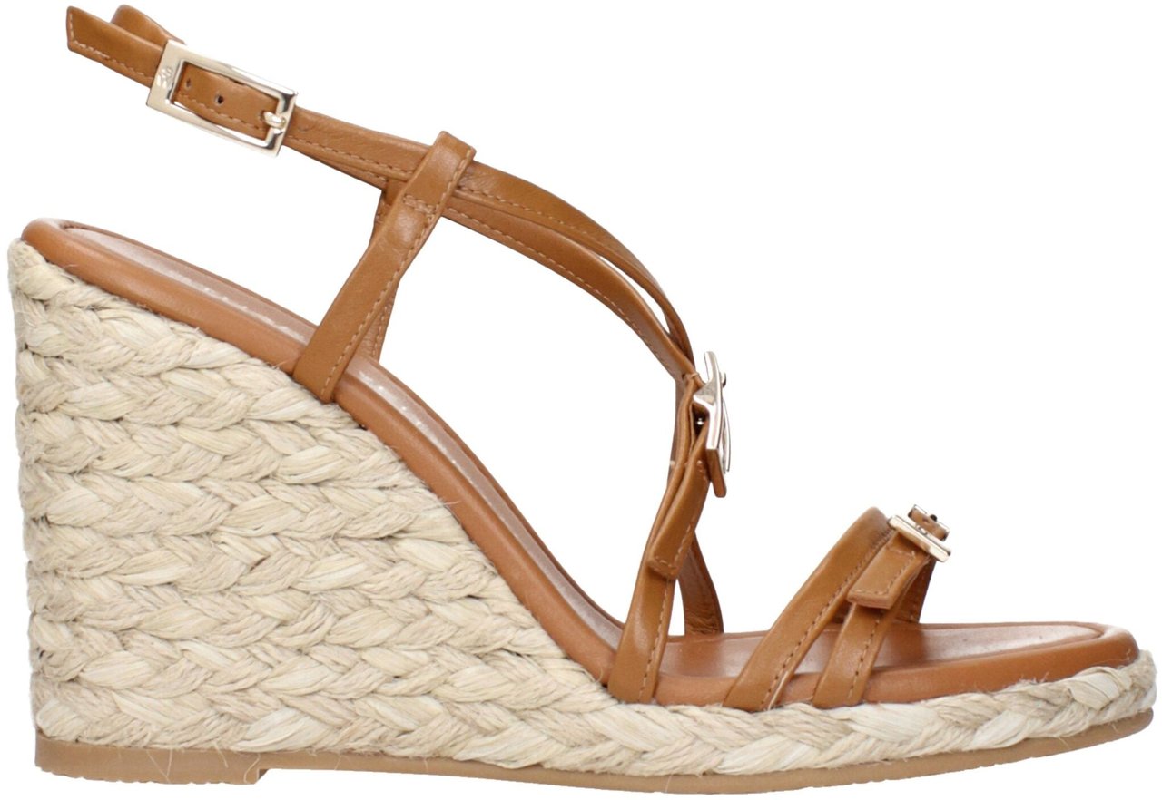 Stuart Weitzman Brown Leather Wedge Sandals Bruin