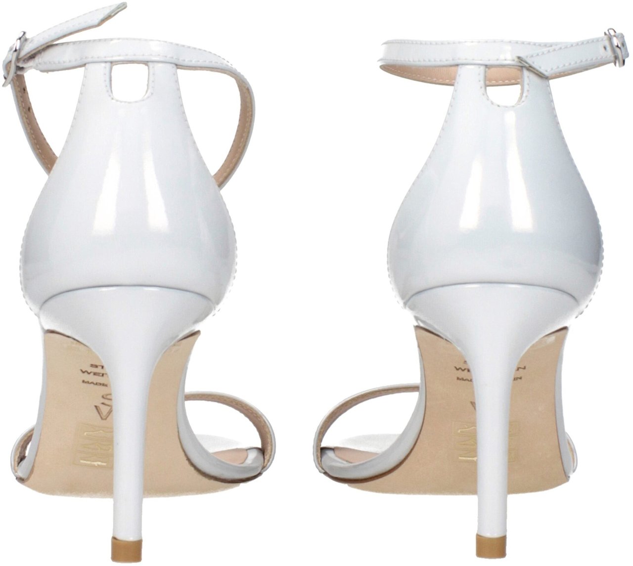 Stuart Weitzman White Leather Stiletto Heel Sandals Wit