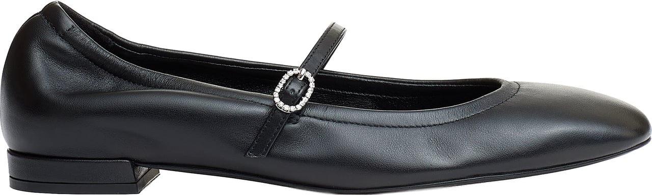 Stuart Weitzman Ballerina Con Cinturino Pelle Nera Zwart