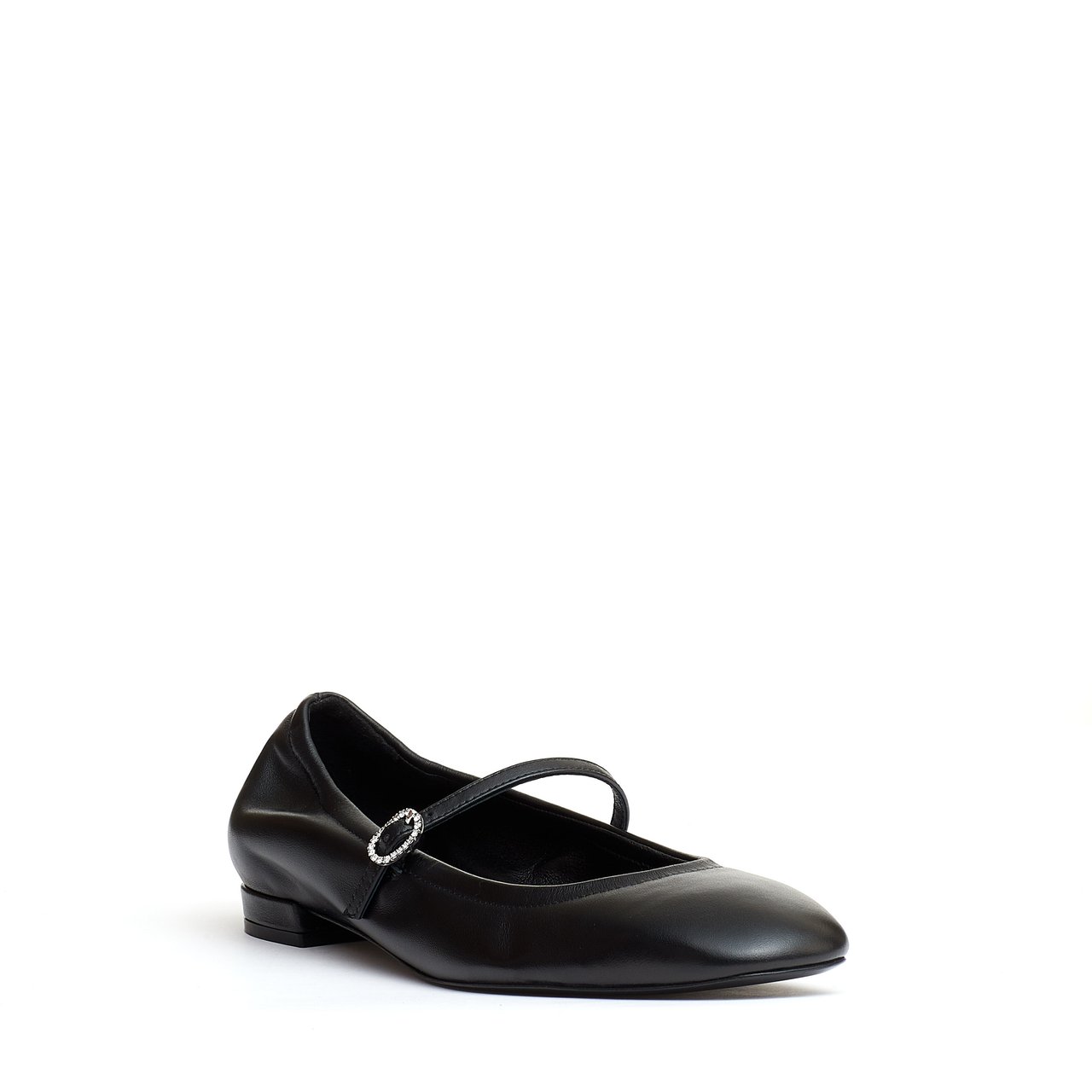 Stuart Weitzman Ballerina Con Cinturino Pelle Nera Zwart
