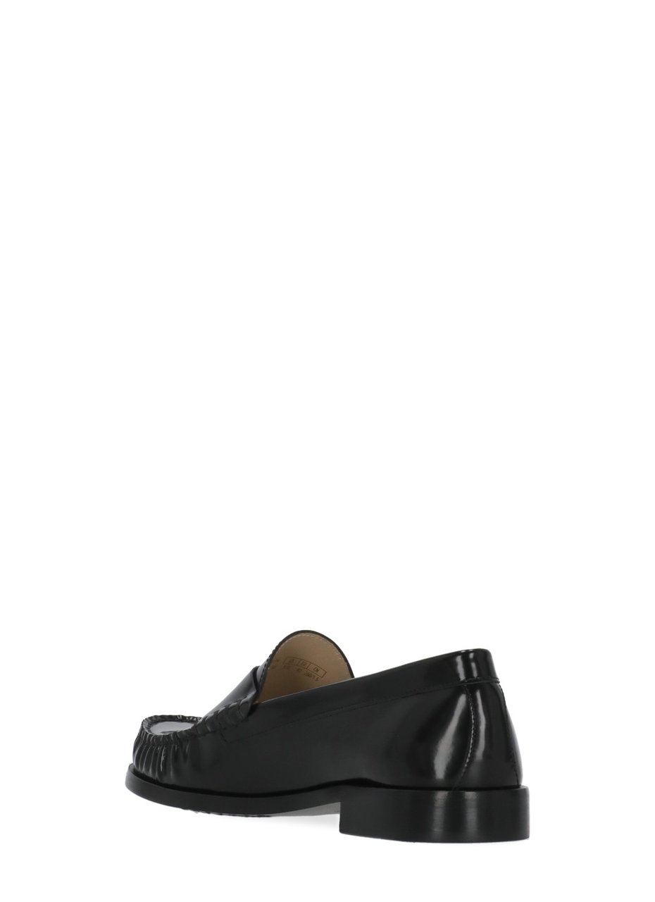 Stuart Weitzman Black Lottie Loafer Leather Loafers Zwart