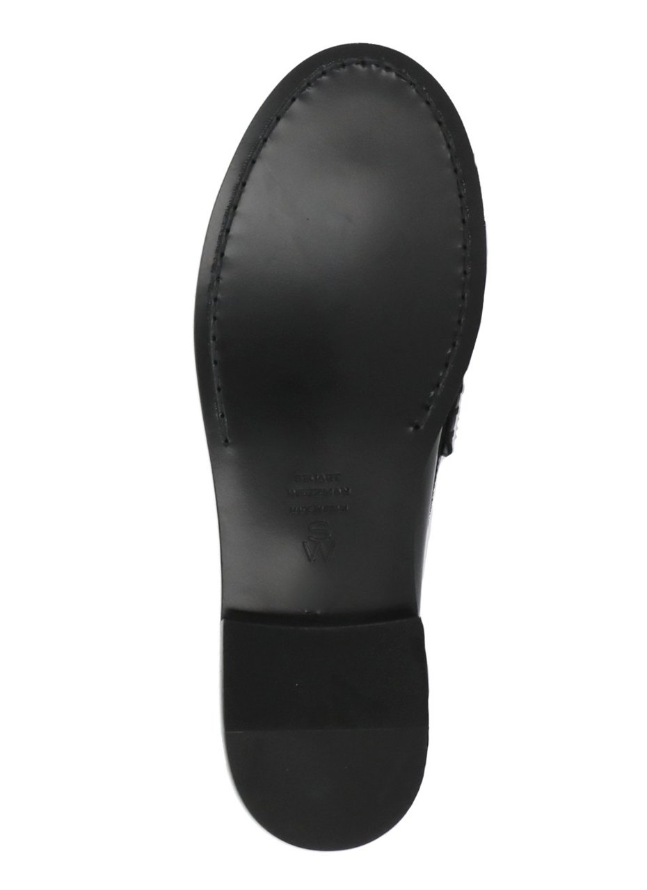 Stuart Weitzman Black Lottie Loafer Leather Loafers Zwart