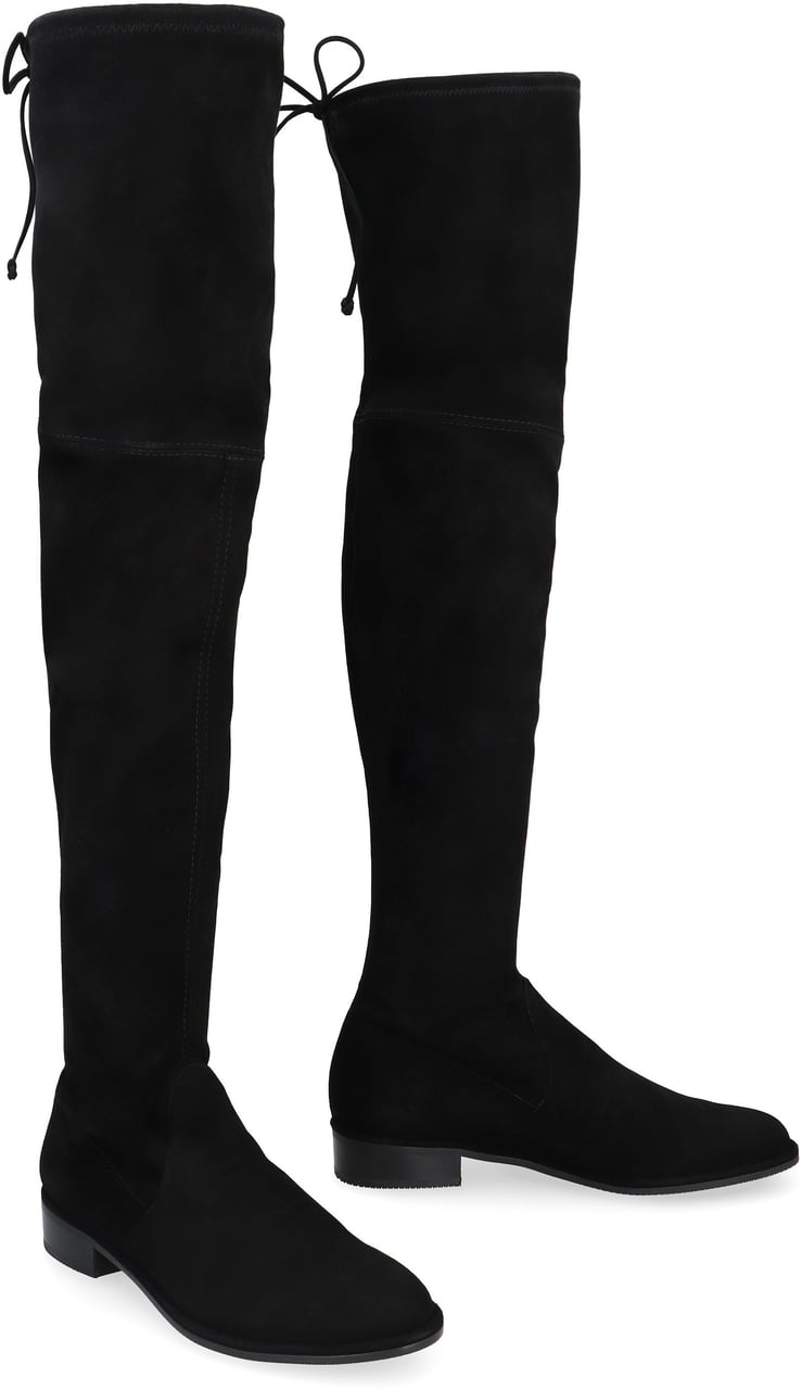 Stuart Weitzman Lowland Stretch suede over the knee boots Zwart