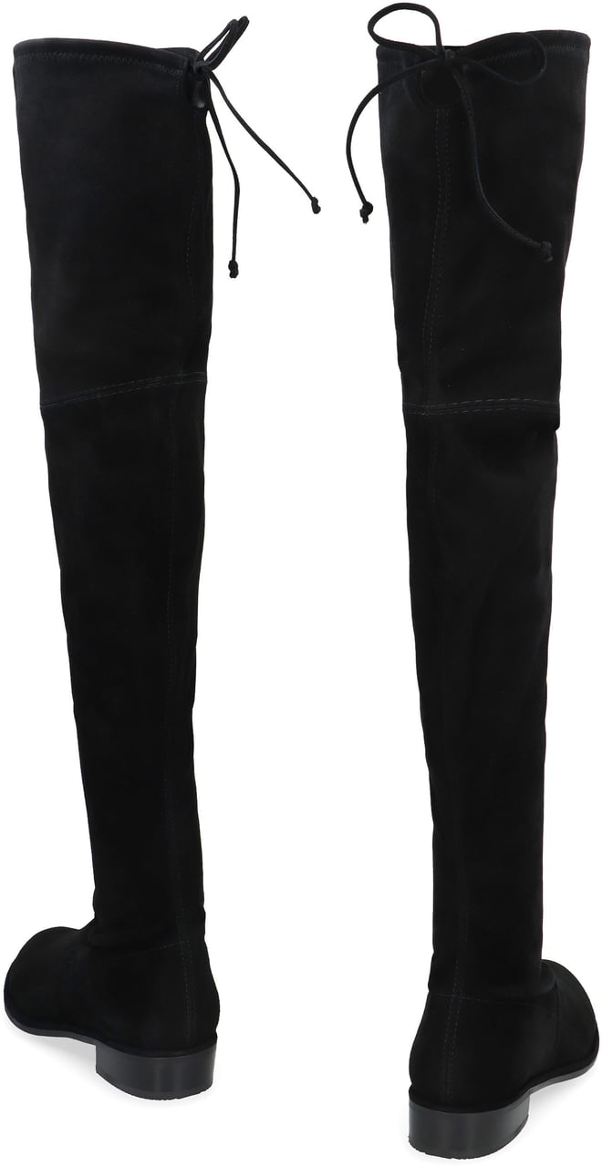 Stuart Weitzman Lowland Stretch suede over the knee boots Zwart