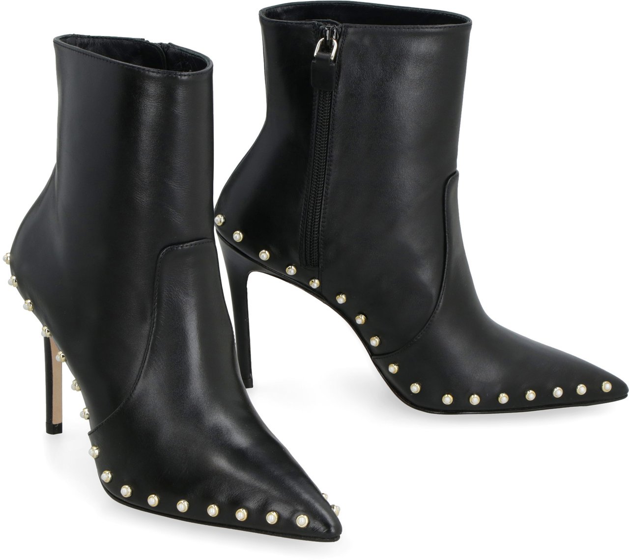 Stuart Weitzman Stuart leather pointy-toe ankle boots Zwart