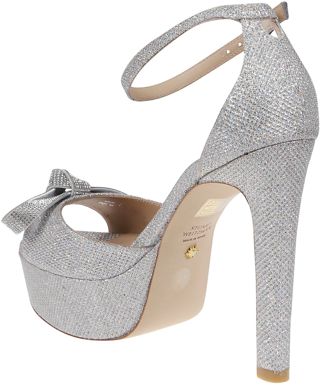 Stuart Weitzman Discoplatform Mega Bow Sandals Metallic Metallic
