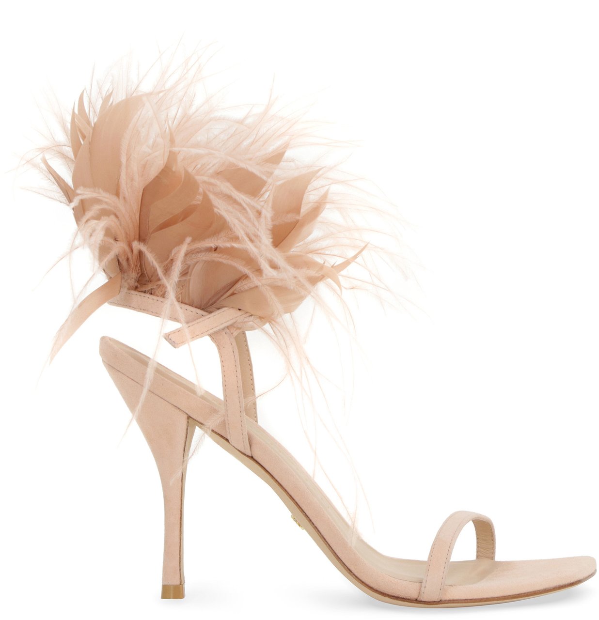Stuart Weitzman Plume suede sandals Neutraal