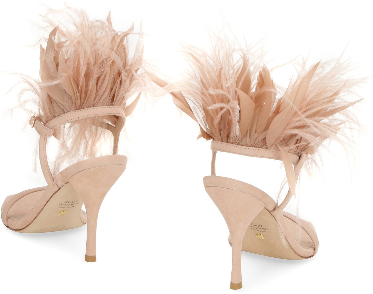 Stuart Weitzman Plume suede sandals Neutraal