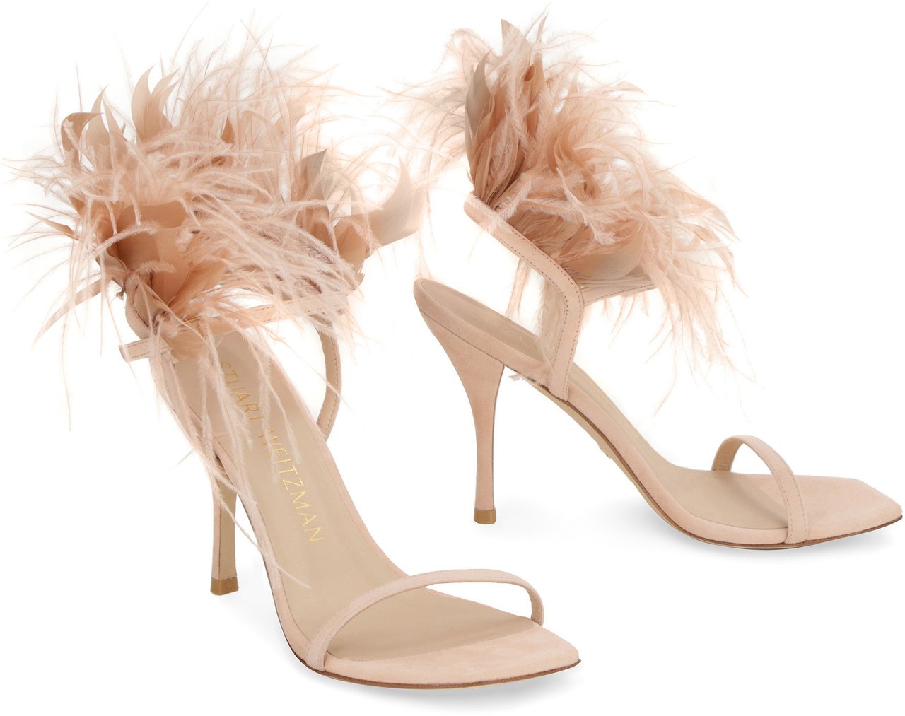 Stuart Weitzman Plume suede sandals Neutraal