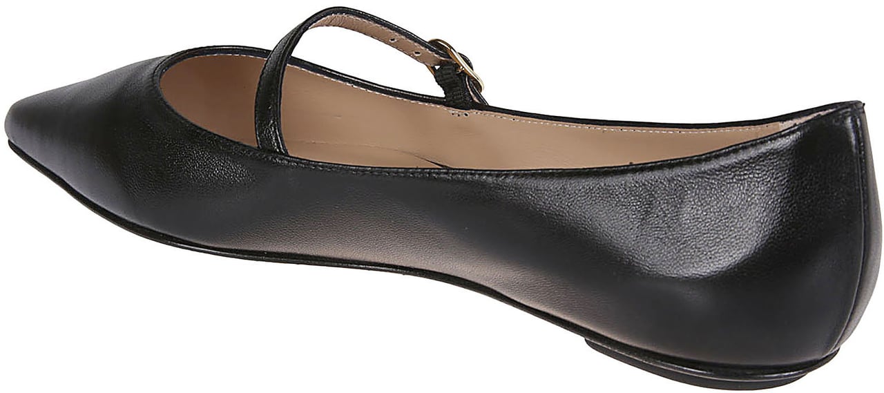 Stuart Weitzman Emilia Mary Jane Flat Ballerinas Black Zwart