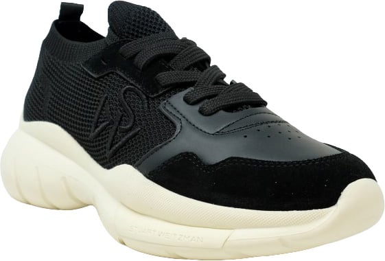 Stuart Weitzman STUART WEITZMAN SH301 BLACK CALF LEATHER SW 5050 TRAINERS Zwart
