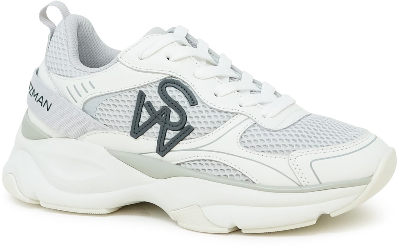 Stuart Weitzman STUART WEITZMAN SH318 GREY AND WHITE CALF LEATHER TRAINER Grijs