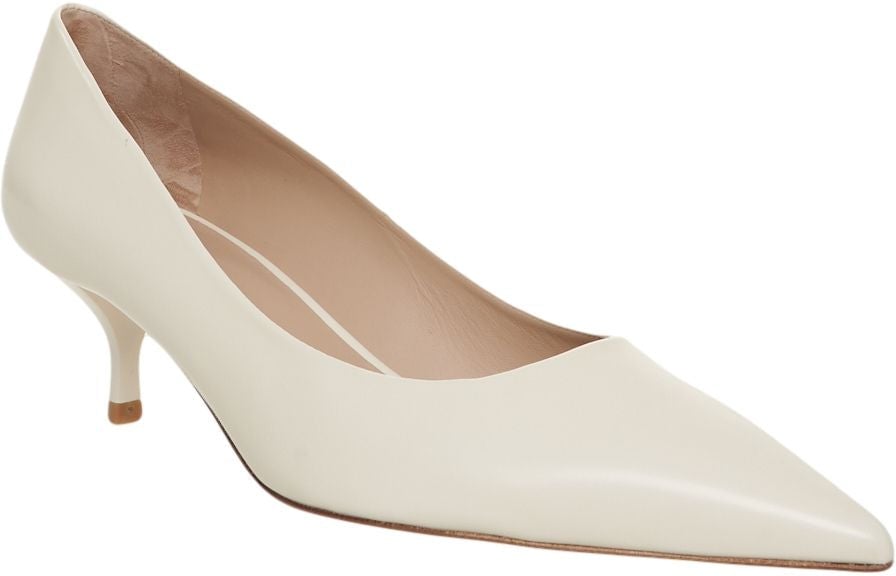 Stuart Weitzman Smooth leather pumps Wit