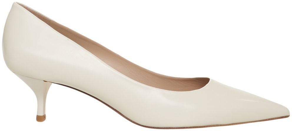 Stuart Weitzman Smooth leather pumps Wit