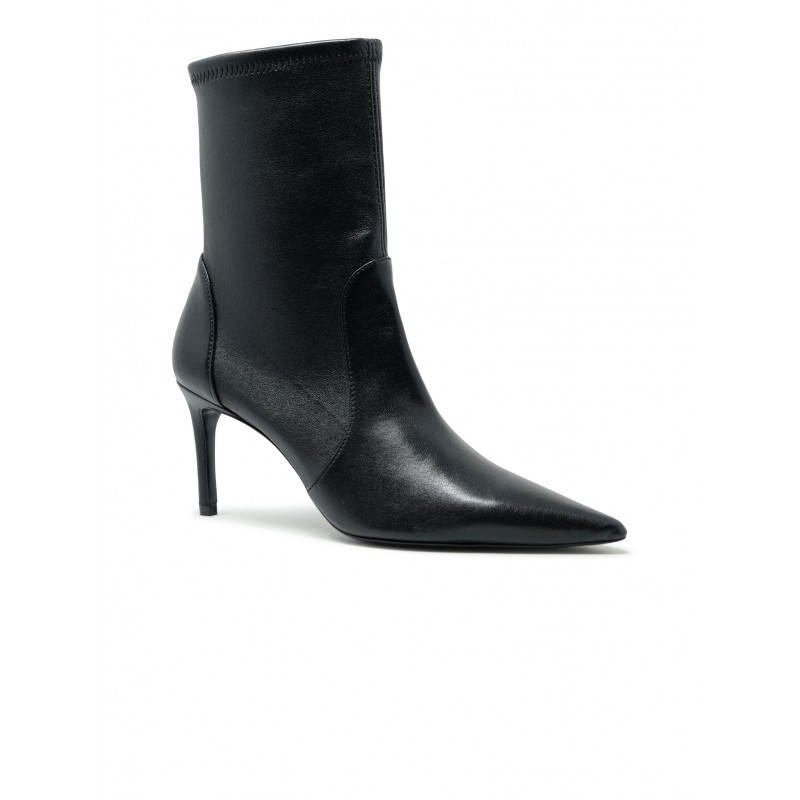 Stuart Weitzman STUART WEITZMAN SJ974 BLACK NAPPA STRETCH 75 BOOTIE Zwart
