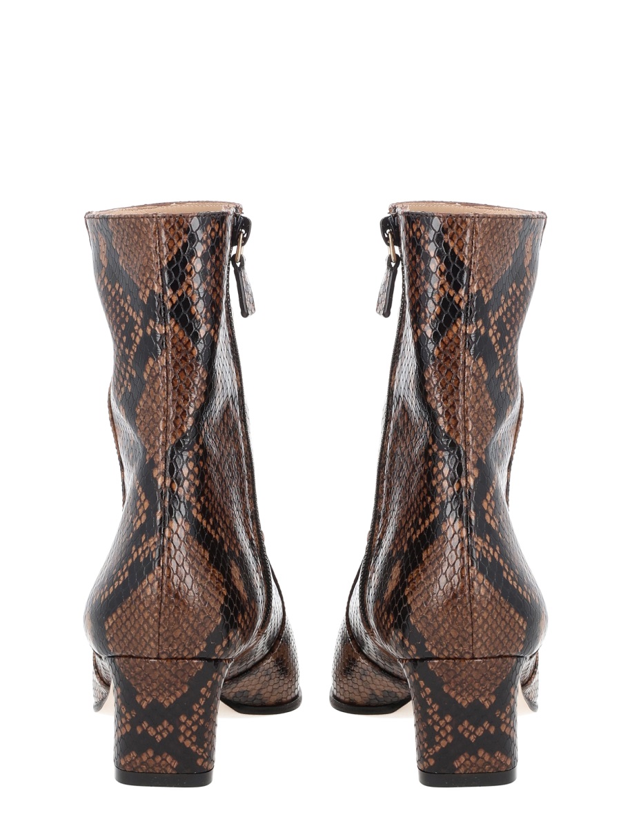 Stuart Weitzman Stassi Zipper Snakeskin Ankle Boots Grijs