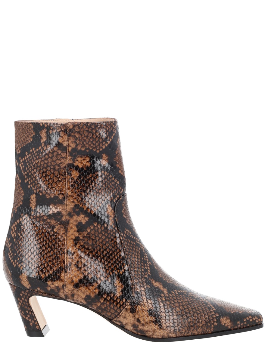 Stuart Weitzman Stassi Zipper Snakeskin Ankle Boots Grijs