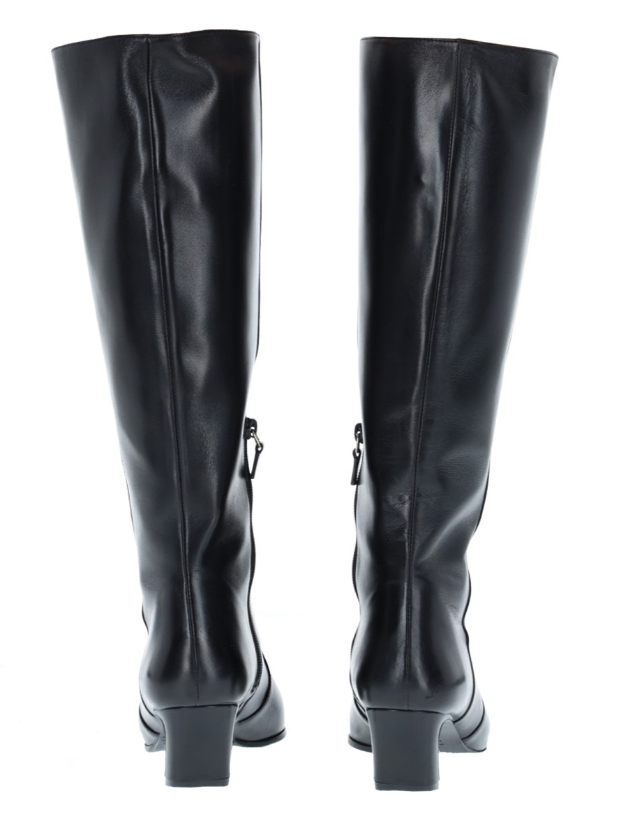 Stuart Weitzman Stassi Pointed Toe Leather Boots Zwart