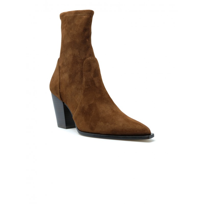 Stuart Weitzman STUART WEITZMAN SM507 COFFEE SUEDE 75 JOLENE BOOTIE Bruin