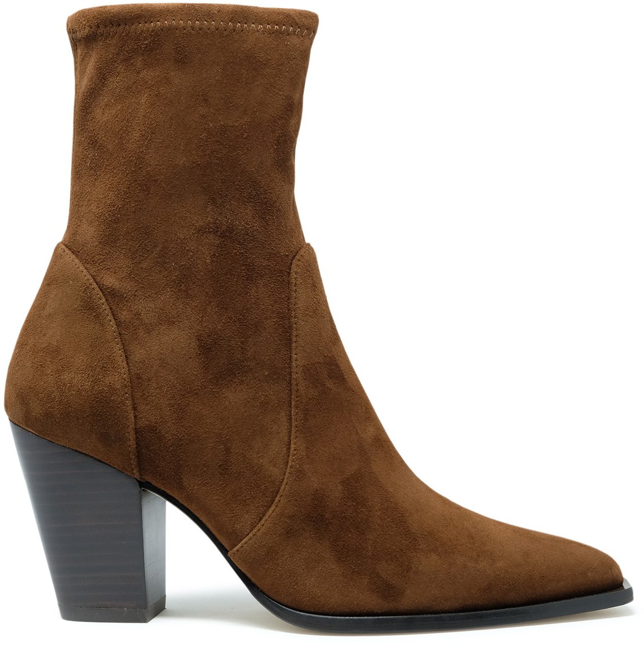 Stuart Weitzman STUART WEITZMAN SM507 COFFEE SUEDE 75 JOLENE BOOTIE Bruin
