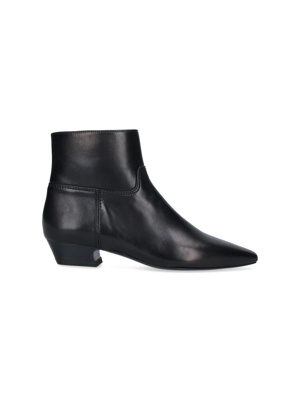 Stuart Weitzman Black Stassi Pointed-Toe Leather Boots Zwart