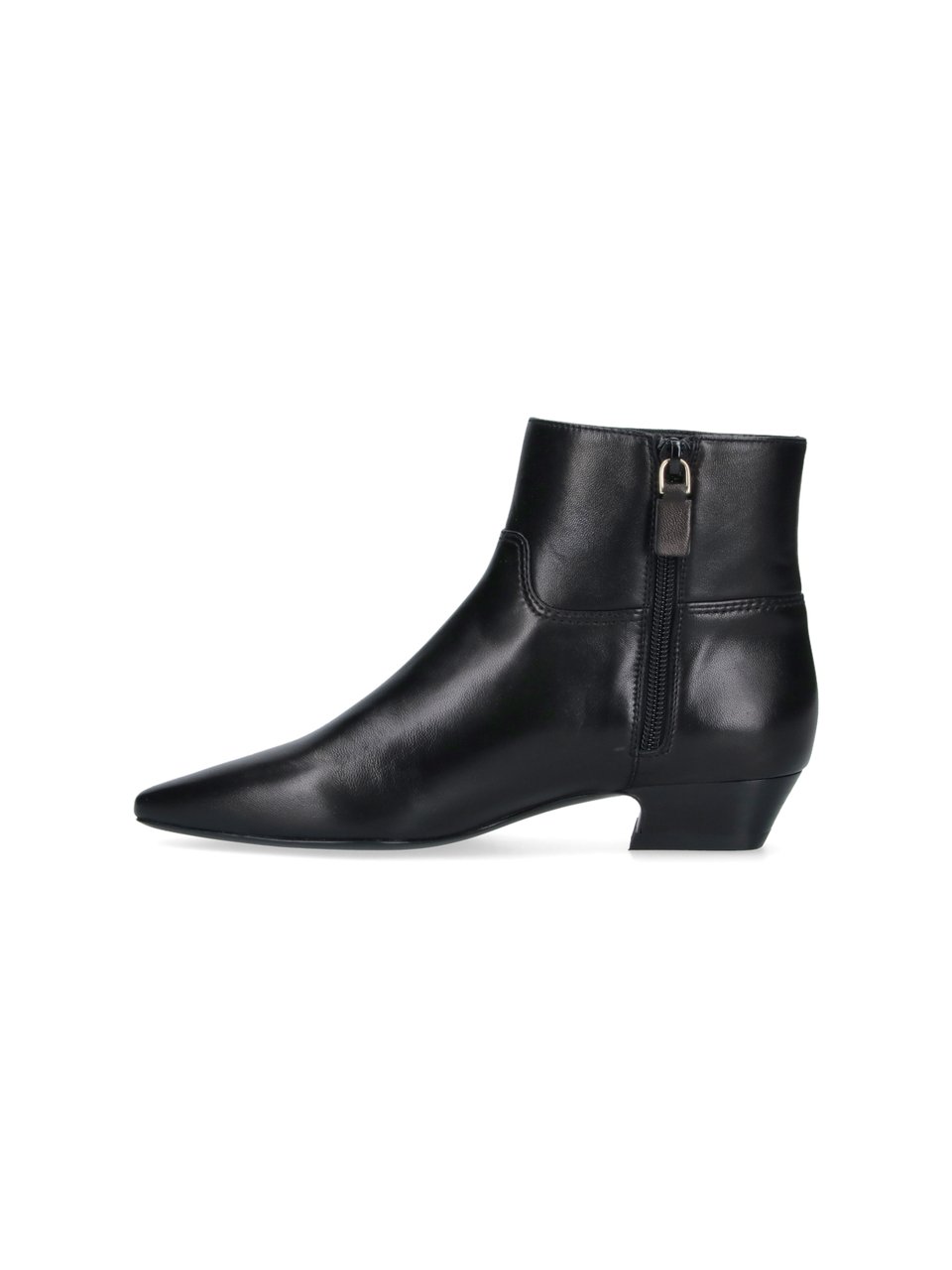 Stuart Weitzman Black Stassi Pointed-Toe Leather Boots Zwart