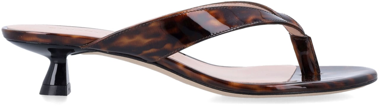 Stuart Weitzman Rio Sleek Tongue Sandal Turtle Bruin