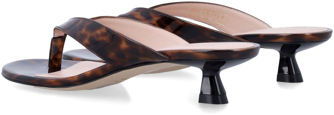 Stuart Weitzman Rio Sleek Tongue Sandal Turtle Bruin