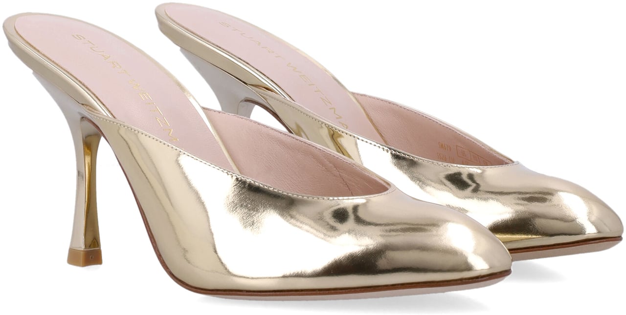 Stuart Weitzman Madison Mule Platinum Goud