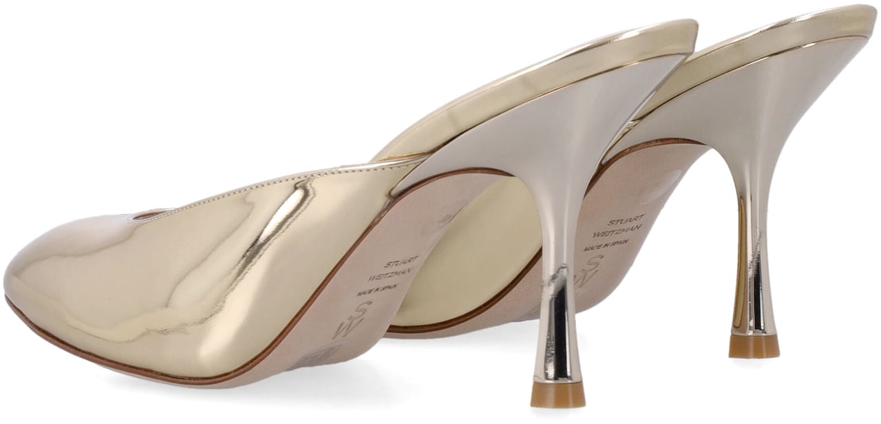 Stuart Weitzman Madison Mule Platinum Goud