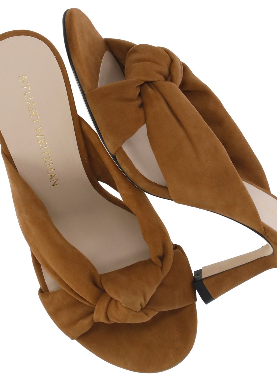 Stuart Weitzman Brown Soplaya Slide Braided Suede Sandals Bruin